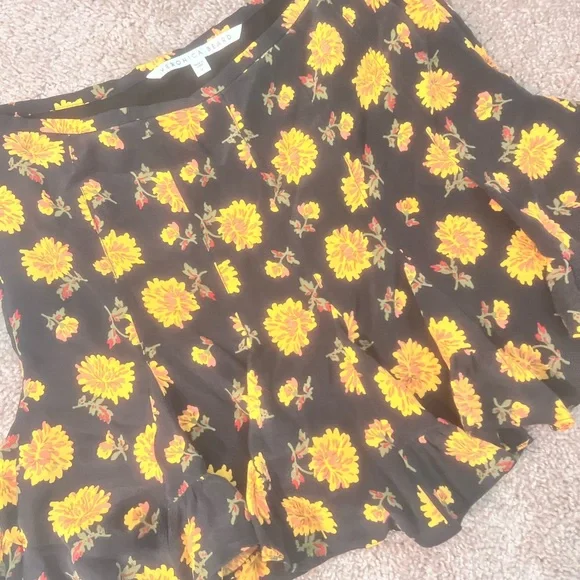 Veronica Beard Gold Yellow Ruffled Midi Skirt - Picture 3 of 6